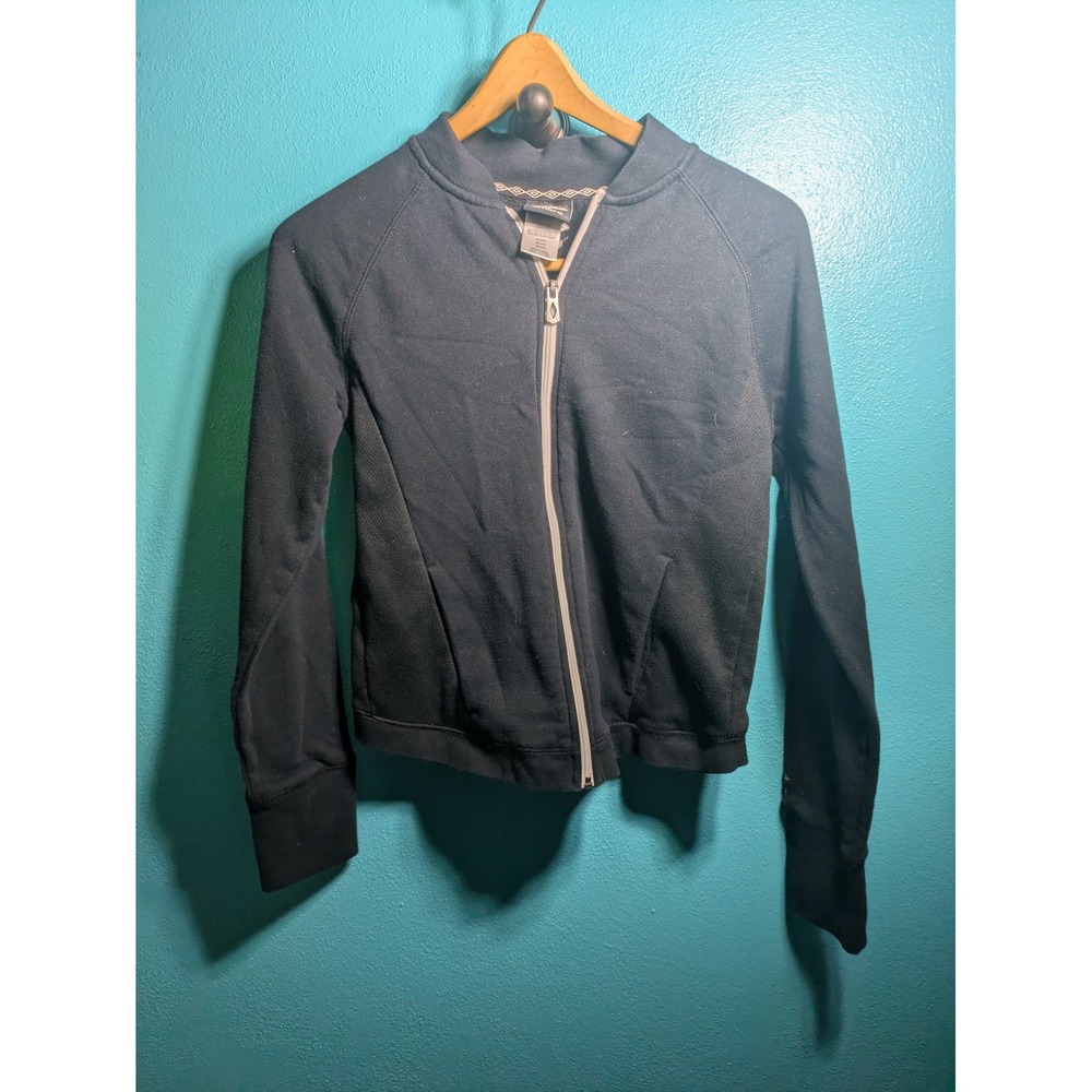 Umbro Girls Black Full Zip Track Jacket Sporty Fleece Bomber XL 14/16